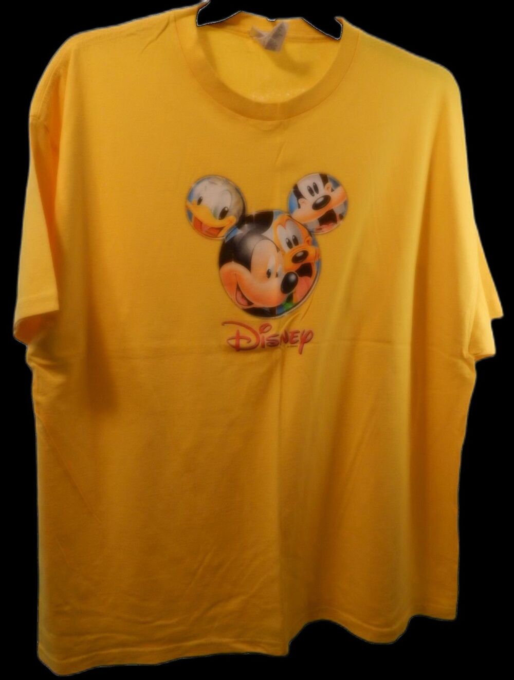 Men's 2XL Hanes Pre-Owned WDW Mickey Mouse YELLOW Authentic WDW Parks Tee Shirt